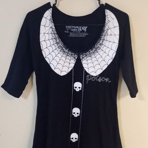 Kreepsville 666 "Poison" Midi Dress with Skulls